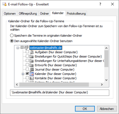 E-Mail Follow up Kalender