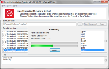 IncrediMail to Outlook Transfer - Home License (1 Jahr) – Bild 6